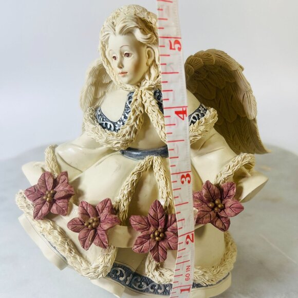 Vtg 2002 Sarahs Angels "Holly" December Birthday Figurine Christmas Poinsettia - Picture 5 of 5